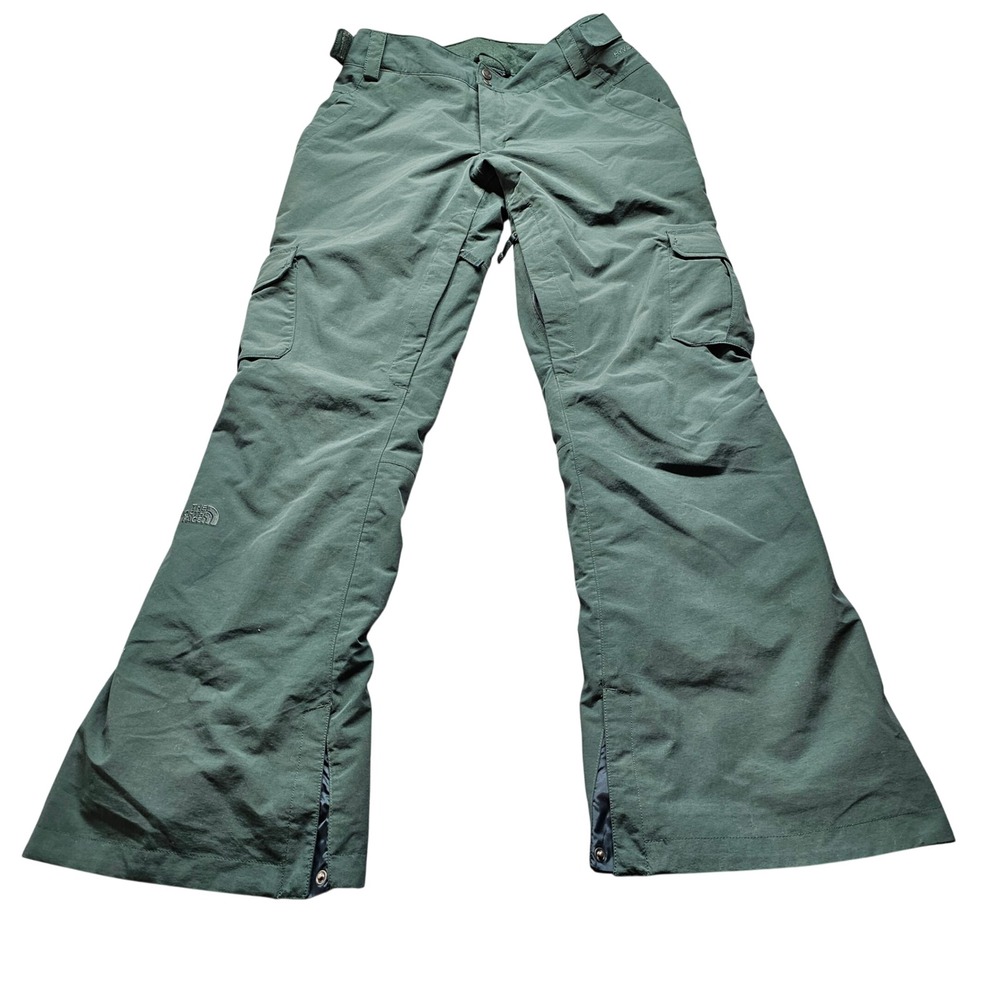 The North Face HyVent Snow Pants Womens L Green Ski Snowboard Cargo Waterproof